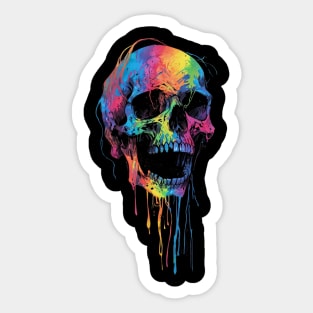 Tie Dye Melting Skull Sticker